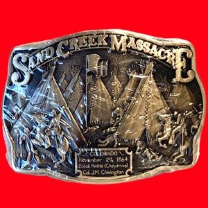 Indian Wars Limited Ed Sand Creek Massacre Belt Buckle Black Kettle Cheyenne